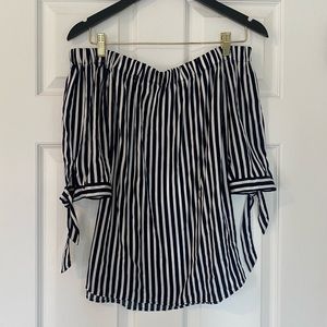 Off the shoulder striped blouse